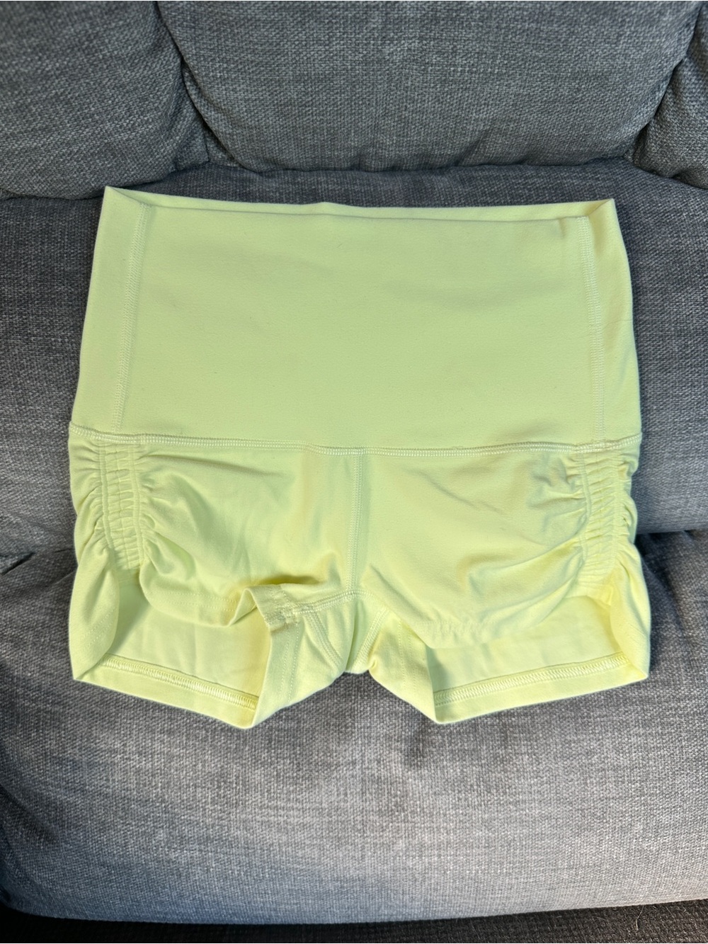 TnAction Aritzia High Rise Ruched Workout Shorts XS Yellow